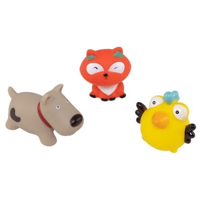 Badleksak hund fågel räv